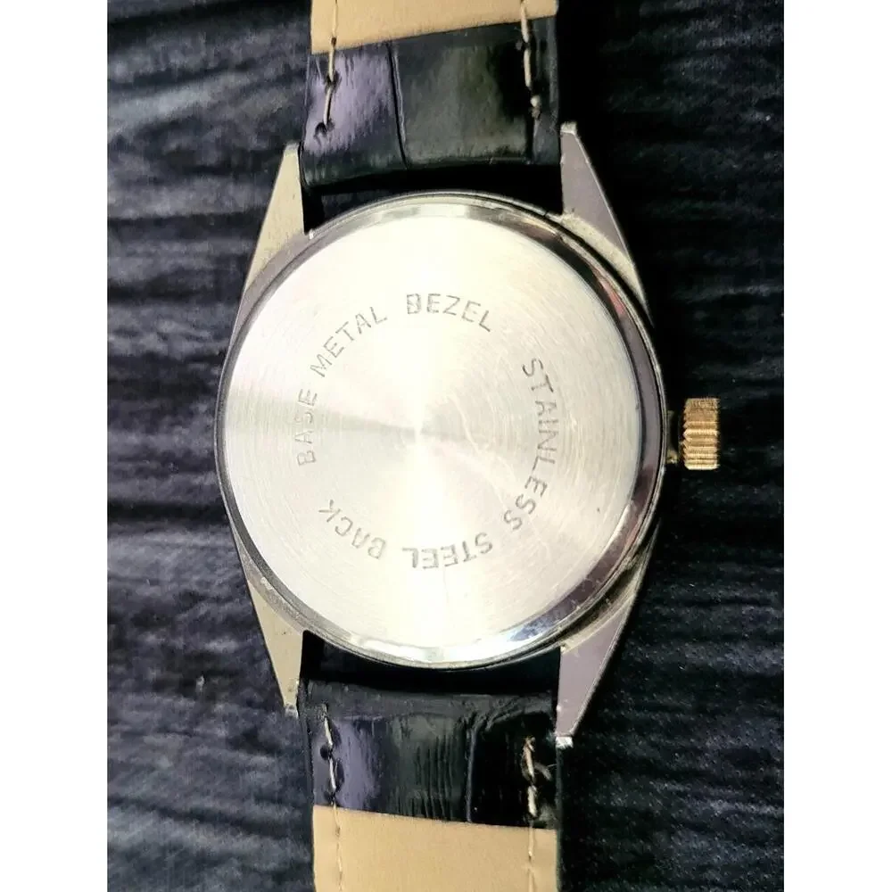 Rare Benrus Smoke Swiss Diamond President‎ Watch Fluted Bezel